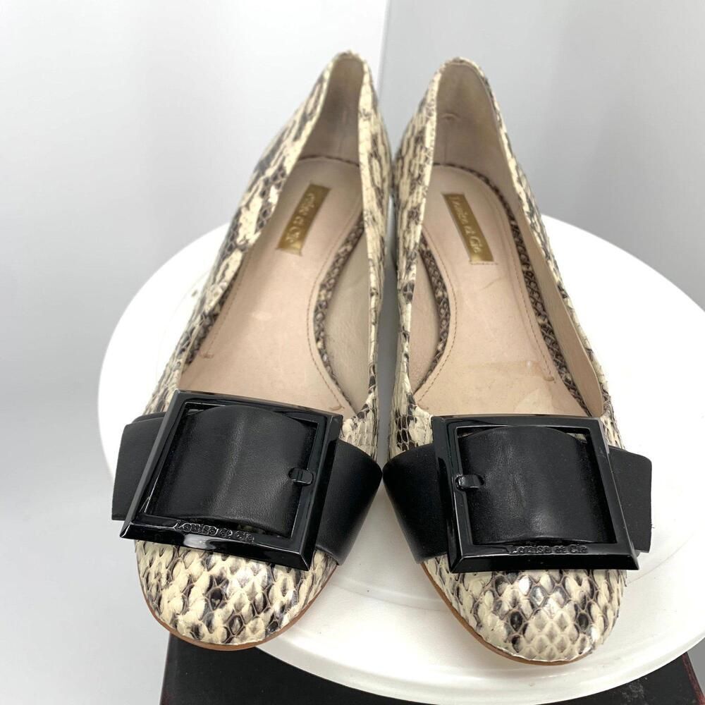 LOUISE Et CIE Brianna buckle bow ballet low heels shoes genuine leather sz 7